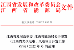 江西省发展改革委 江西省能源局关于印发《江西省光伏发电、风电项目开发工